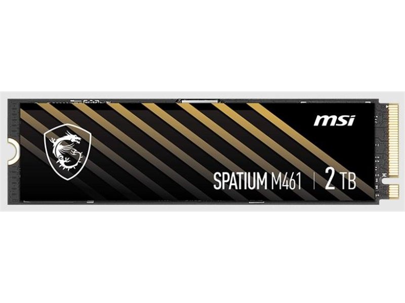 Твердотельный накопитель MSI SSD SPATIUM M461, 2000GB, M.2(22x80mm), NVMe, PCIe 4.0 x4, 3D TLC, R/W 5000/4200, IOPs 680 000/880 000, TBW 450, DWPD 0.12 (5 лет)