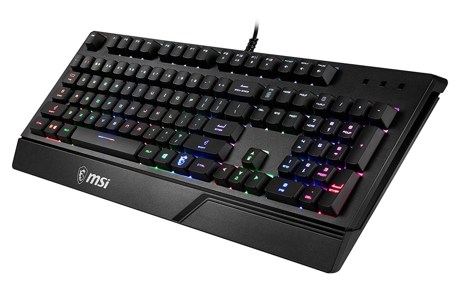 Клавиатура MSI Vigor GK20 RU черный USB Multimedia for gamer LED (подставка для запястий) (S11-04RU230-CLA) кабель 1.8м