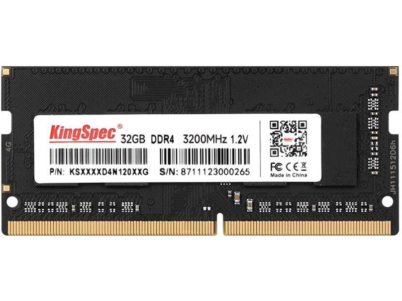 Память DDR4 32GB 3200MHz Kingspec KS3200D4N12032G RTL PC4-25600 CL22 SO-DIMM 260-pin 1.2В dual rank Ret
