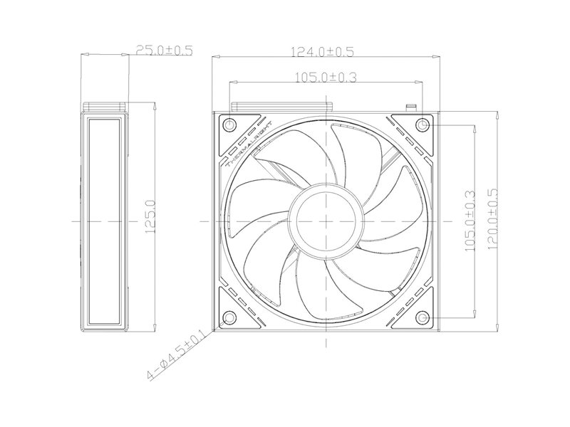 Кулер для корпуса/ Case Cooler Thermalright TL-M12QRW Reverse (124x120x25mm, 4-pin PWM, ARGB, 47.6CFM, 23.2dBA, 1500RPM, White)