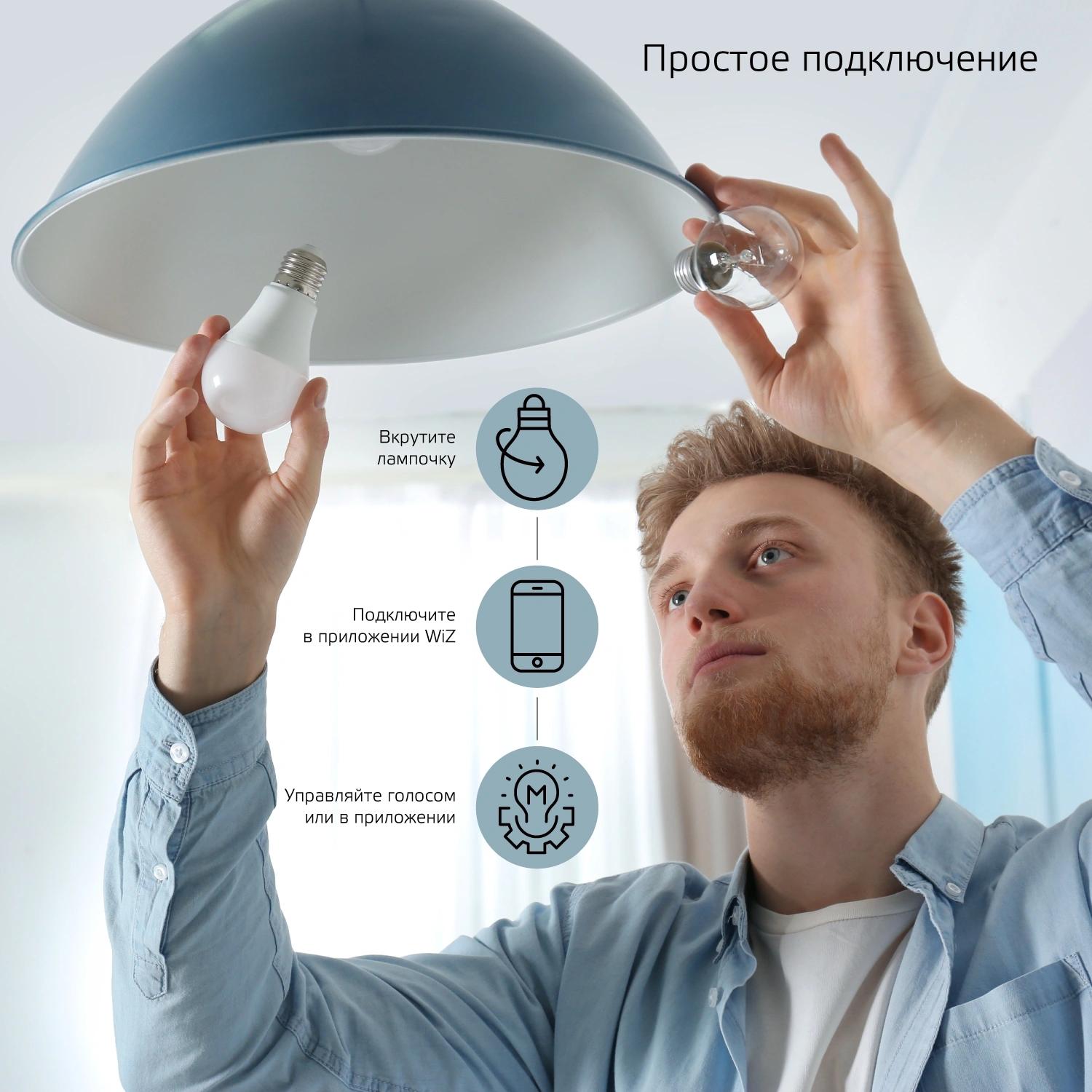 Умная лампа Gauss IoT Smart Home E27 8.5Вт 806lm Wi-Fi (упак.:1шт) (1050112)