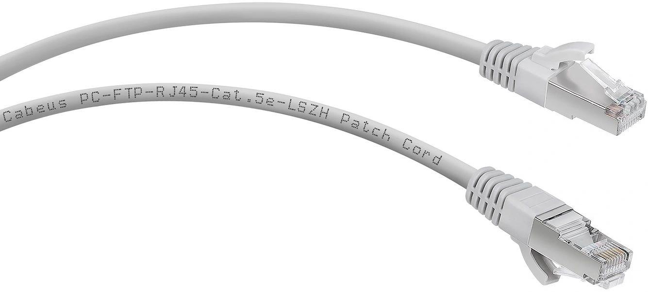 Патч-корд Cabeus PC-FTP-RJ45-CAT.5E-1.5M-LSZH F/UTP RJ-45 вил.-вилка RJ-45 кат.5E 1.5м серый LSZH