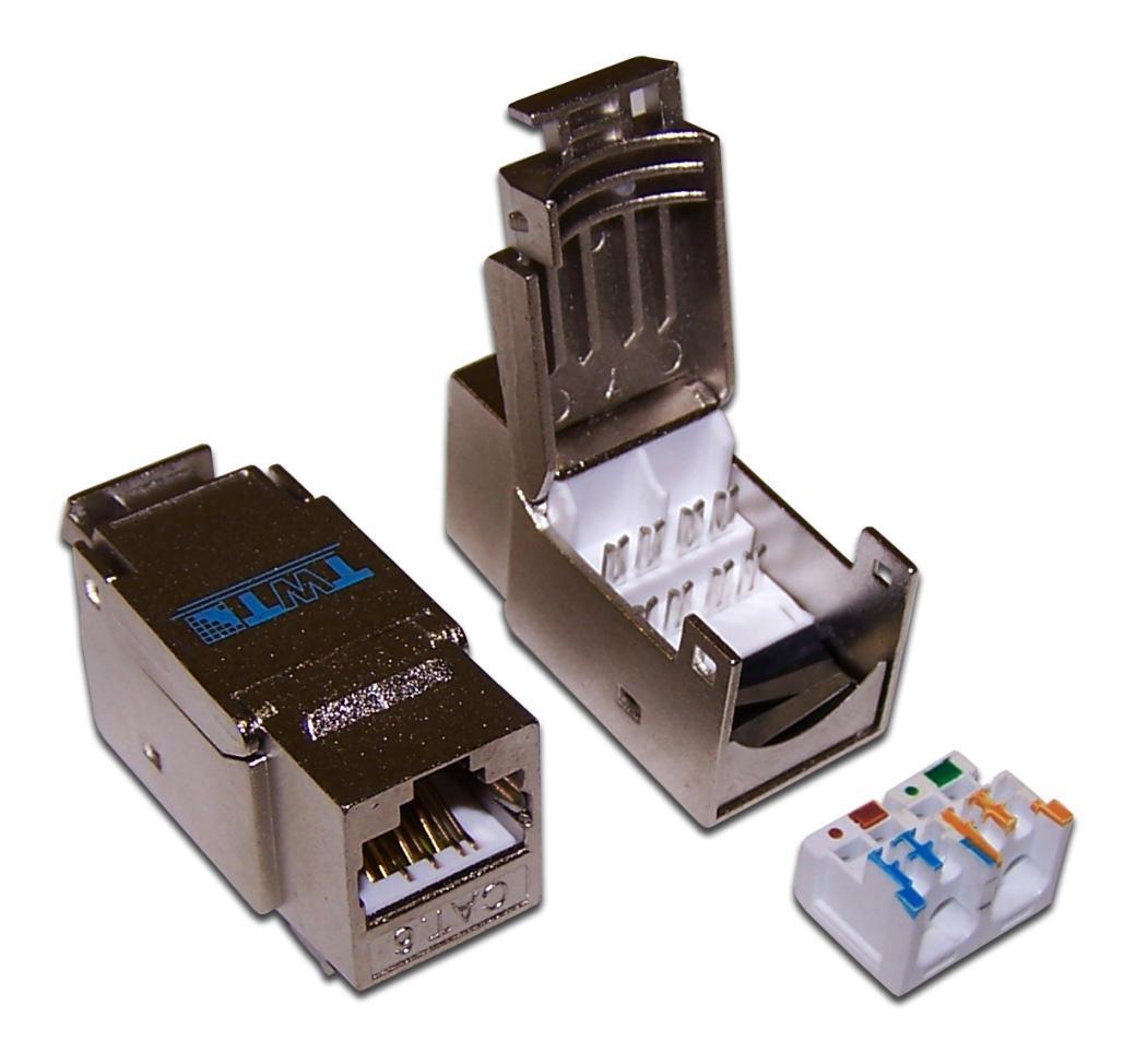 Модуль Lanmaster TWT-OK45STP/6-WH информ. Keystone RJ45 кат.6 STP бел.