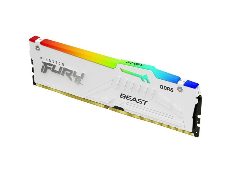 Память оперативная/ Kingston 32GB 5600MT/s DDR5 CL40 DIMM FURY Beast White RGB XMP