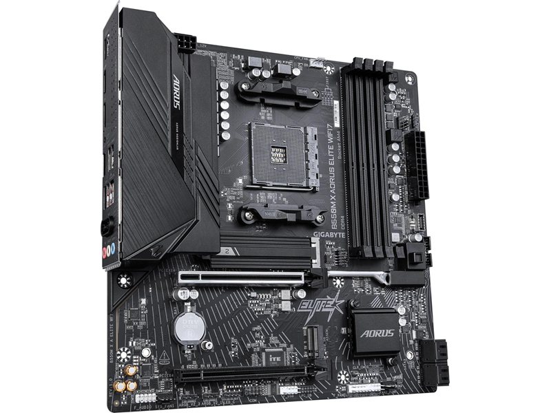 Материнская плата Gigabyte B550M X A ELITE WF7 Soc-AM4 AMD B550 4xDDR4 mATX AC`97 8ch(7.1) 2.5Gg RAID+HDMI+DP