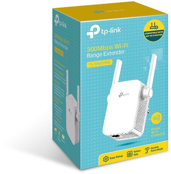 Повторитель беспроводного сигнала TP-Link TL-WA855RE N300 10/100BASE-TX белый