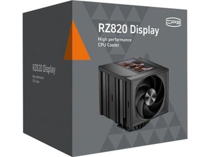 Устройство охлаждения(кулер) PcCooler RZ820 Display BK нет подсветки Soc-AM5/AM4/1200/1700/1851 черный 4-pin 15-27.1dB Al+Cu LCD 300W 1860gr Ret (RZ820-BKNWNY-GL)