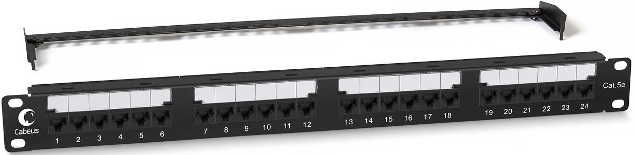 Патч-панель Cabeus PL2-24-CAT.5E-DUAL 19" 1U 24xRJ45 кат.5E UTP