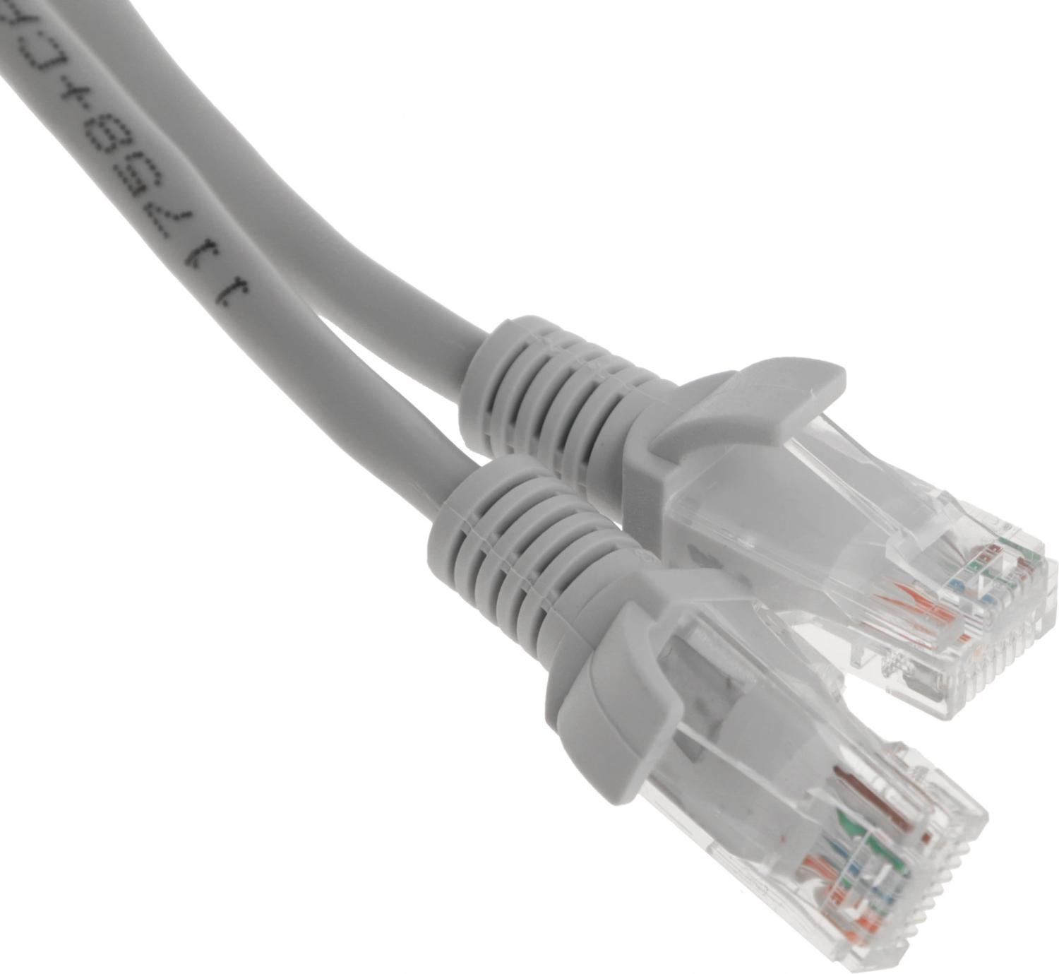 Патч-корд Premier PP12-0.5M 1000Гбит/с UTP 4 пары cat.5E CCA molded 0.5м серый RJ-45 (m)-RJ-45 (m)