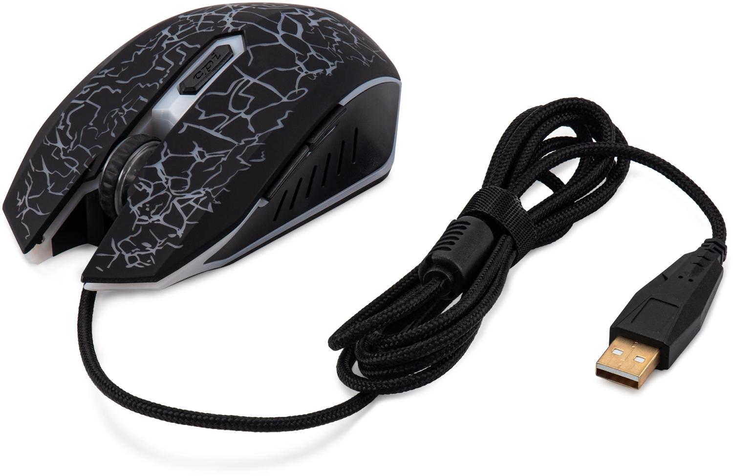 Мышь Оклик 896G черный оптическая 12800dpi USB для ноутбука 5but (1431690)