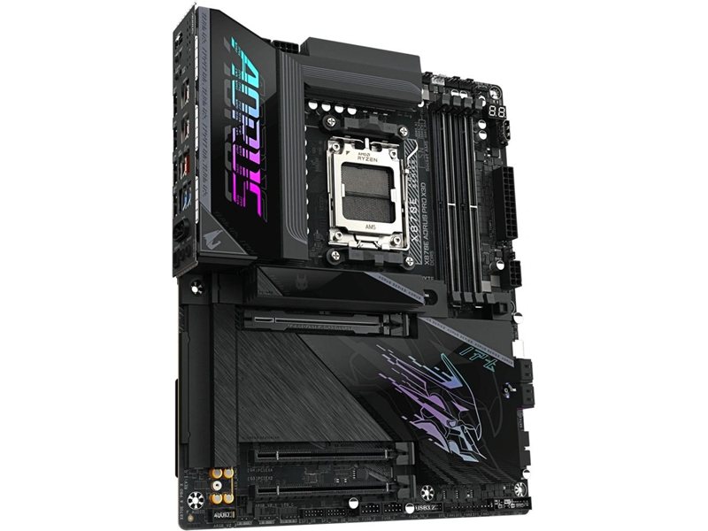 Материнская плата Gigabyte X870E AORUS PRO X3D X870E, AM5, 4*DDR5, 3*PCIEx16, 4*M.2, 2*TypeC, 5*USB3.2Gen2, 7*USB3.2Gen1, 4*USB2.0, 4*SATA3.0, 5G, 2*Type-C(DP), HDMI, ATX, RTL