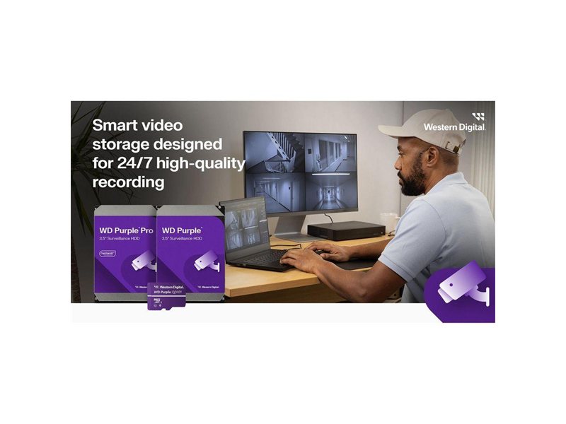 Жесткий диск Western Digital HDD SATA-III 3Tb Purple WD34PURZ, 5400 RPM, 128MB buffer (DV&NVR), 1 year (аналог WD33PURZ)
