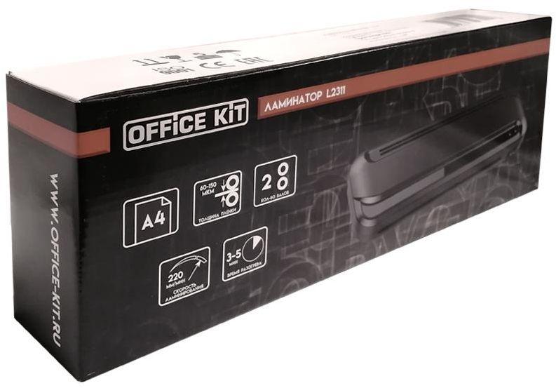 Ламинатор Office Kit L2311 A4 (60-150мкм) 22см/мин (2вал.) лам.фото