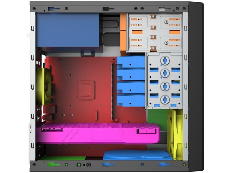 Корпус без блока питания/ Case Foxline FL-733R, mATX, 2x5.25EXT, 2x3.5EXT, 5x3.5INT, 2xUSB3.0, 2xUSB2.0, HDA, w/o FAN, w/o PSU, no pwr cord