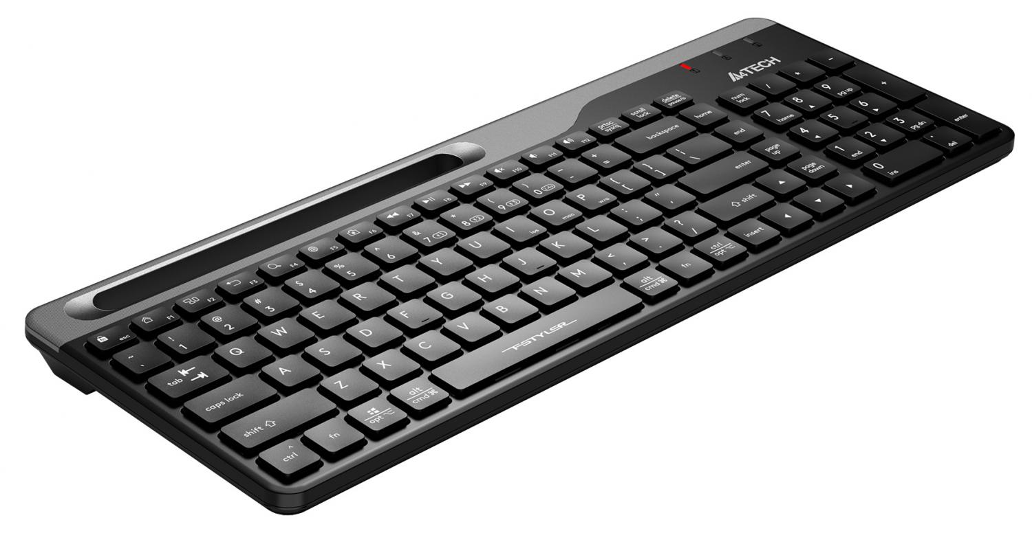 Клавиатура A4Tech FBK25 черный/серый USB беспроводная BT/Radio slim Multimedia (FBK25 BLACK)