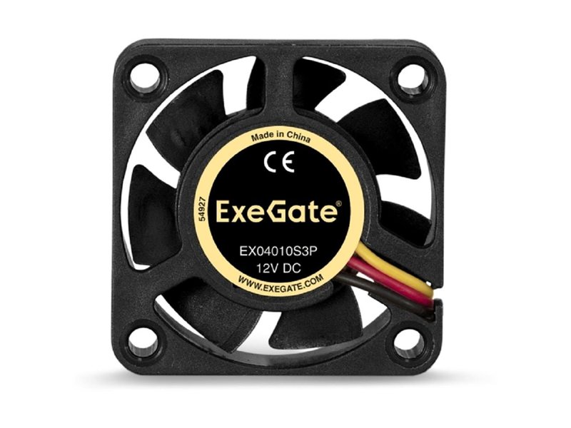 Exegate EX166186RUS Вентилятор ExeGate Mirage-S 40x40x10 подшипник скольжения, 5500 RPM, 23dB, 3pin