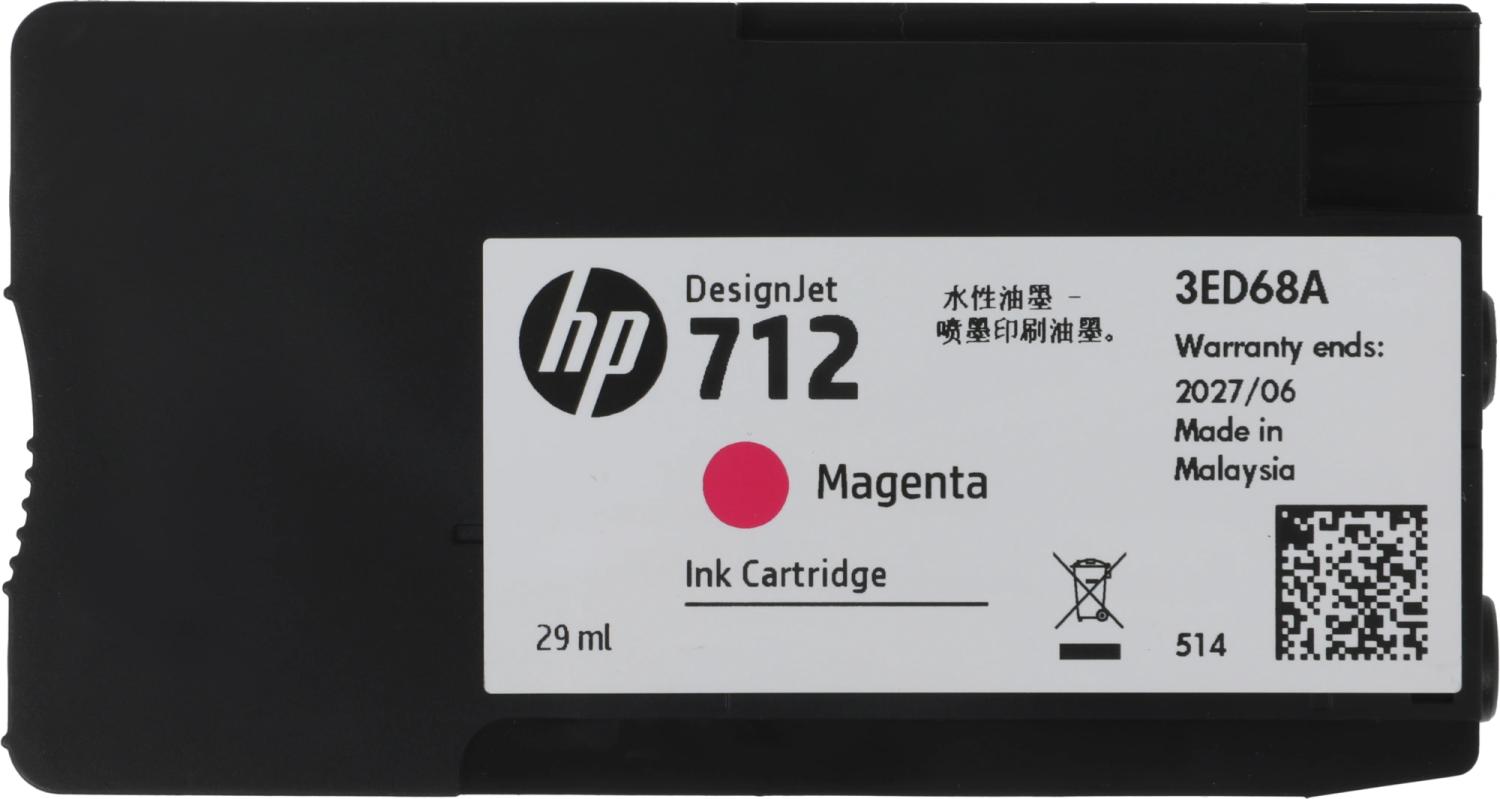 Картридж струйный HP 712 3ED78A пурпурный тройная упак. (29мл) для HP DJ Т230/630