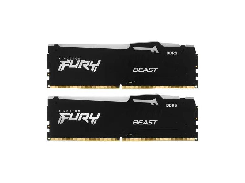 Память оперативная/ Kingston 16GB 6000MT/s DDR5 CL30 DIMM (Kit of 2) FURY Beast RGB EXPO