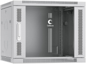 Шкаф коммутационный Cabeus (SH-05F-9U60/45) настенный 9U 600x450мм пер.дв.стекл 60кг серый 390мм 20кг 501мм IP20 сталь
