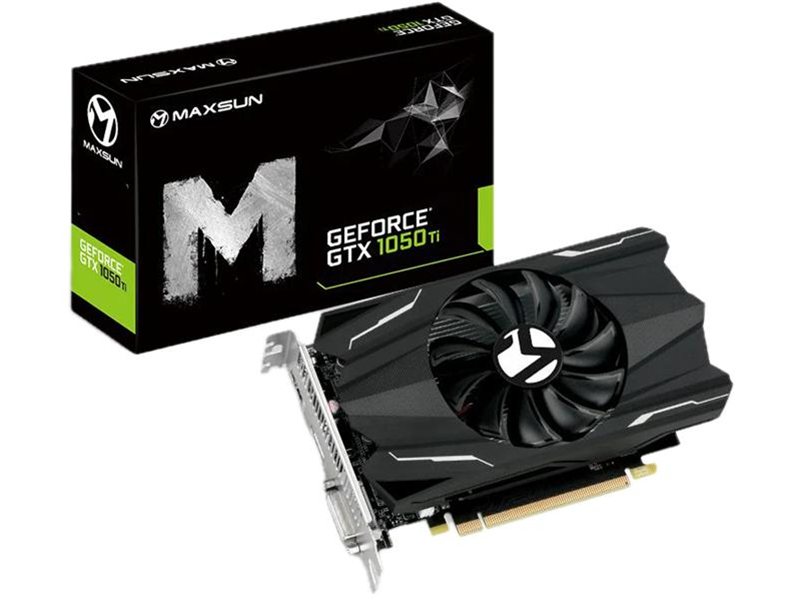 Видеокарта MAXSUN MS-GTX1050Ti TF 4G//GTX1050Ti HDMI, DP, DVI, 4G, D5