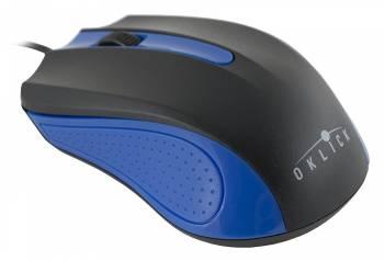 Мышь Оклик 225M черный/синий оптическая 1200dpi USB 3but (288233)