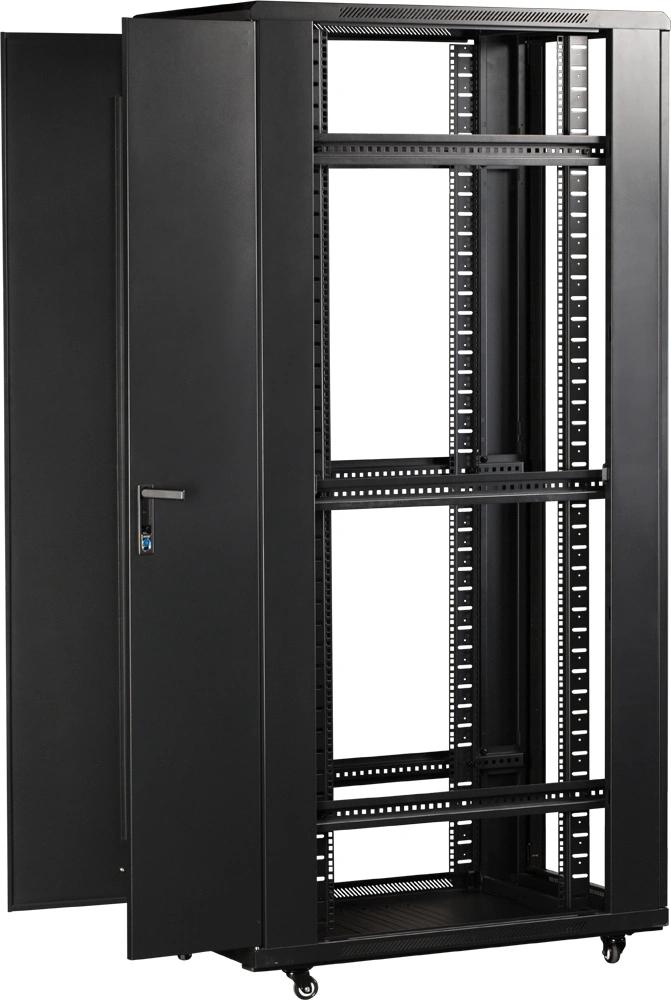 Шкаф серверный Lanmaster (TWT-CBB-47U-6X6-G1) напольный 47U 600x600мм пер.дв.стекл металл 2 бок.пан. 800кг черный 526мм 95кг 2277мм IP20 металл