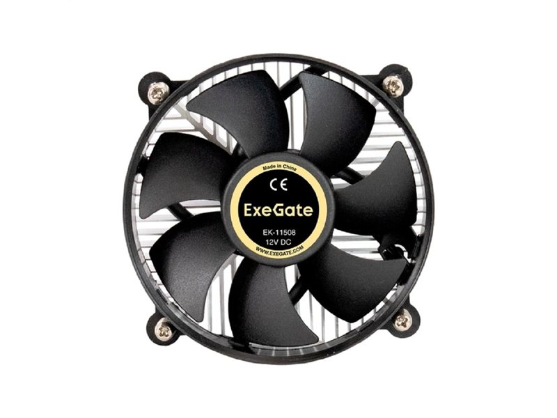 Exegate EX286141RUS Кулер ExeGate EK-11508.PWM (Al, LGA1150/1151/1155/1156/1200, TDP 75W, Fan 90mm, PWM, 1200-2600RPM, Hydro bearing, 4pin, 11-24db, 285г, с термопастой, на винтах, Retail color box)