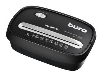 Шредер Buro Home BU-S050C черный (секр.P-3) фрагменты 5лист. 13лтр. скрепки скобы пл.карты
