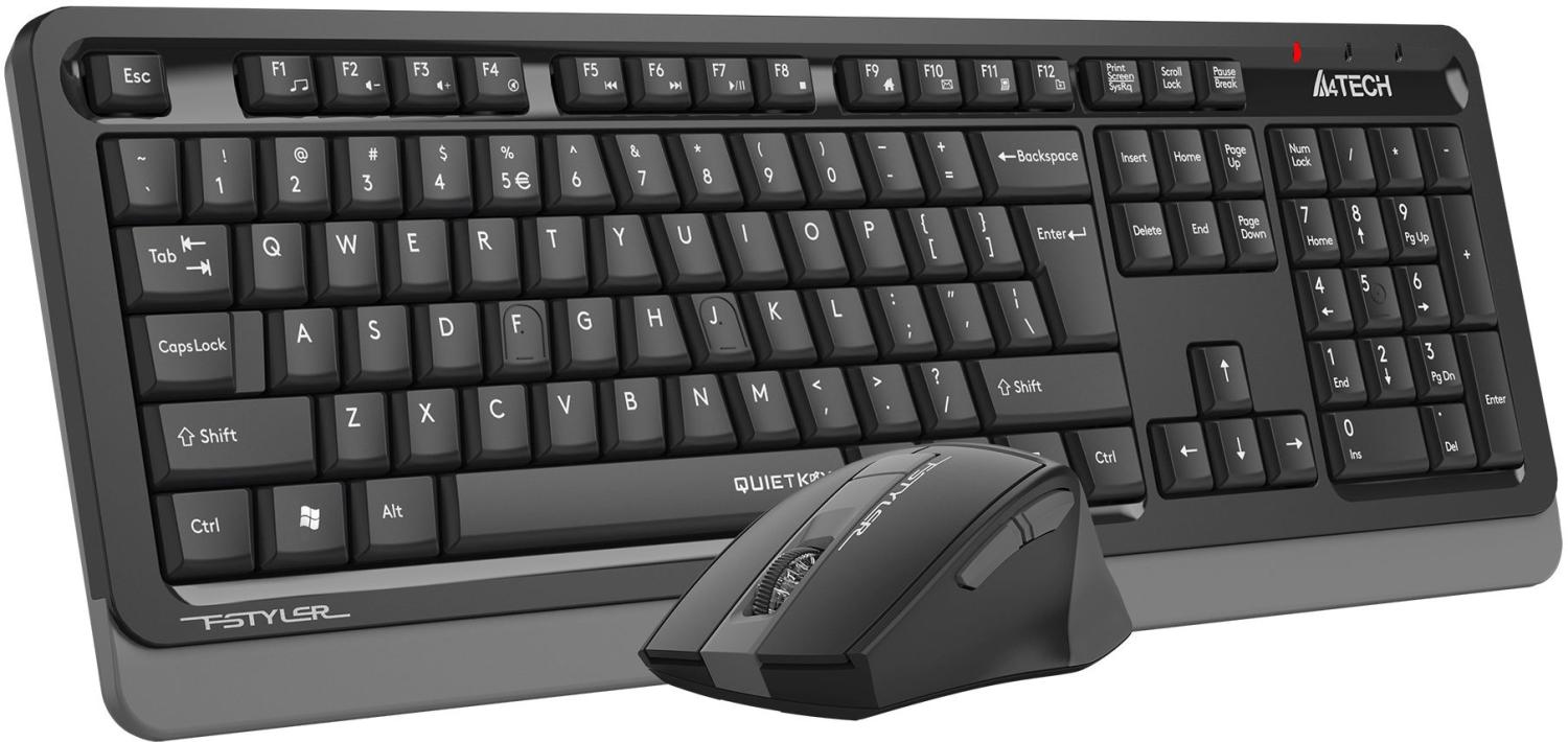 Клавиатура + мышь A4Tech Fstyler FGS1035Q клав:черный/серый мышь:черный/серый USB беспроводная Multimedia (FGS1035Q GREY)