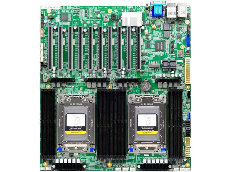 Материнская плата/ MB Gooxi G2DERO-B-PK2, 2xSP3 AMD EPYC 7001/7002/7003, 16xDDR4 ECC REG, 2xSFF8643, 6* PCI-E 4.0 x8, 4* PCI-E 4.0 x16, M.2 PCIe x4 2280, 2x1GbE LAN i350, IPMI, VGA, COM, 2*USB 3.0, E-ATX