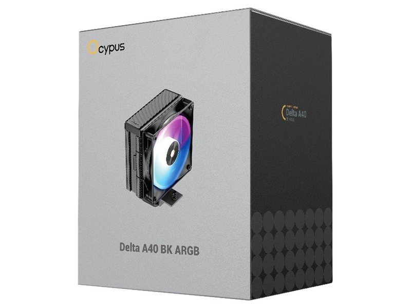 Кулер для процессора/ CPU Cooler Ocypus Delta A40 BK ARGB (220W, 4-pin PWM, 156.7mm, Al/Cu, 4x6mm, ARGB, 1x120mm, 73CFM, 29dBA, 2000RPM, S: 1851/1700/1200/115X, AM5/AM4, black)