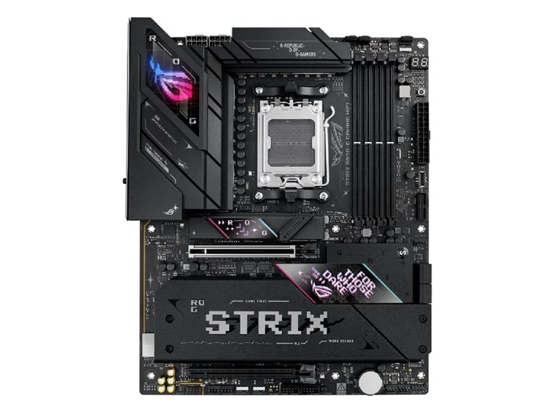 ASUS ROG STRIX B850-E GAMING WIFI (Socket AM5, ATX, 4xDDR5(256GB), DP/HDMI/USB4, 1xPCIe 5.0x16/1xPCIe 4.0x16, 1xLAN (5GbE), Wi-Fi 7, BT, 4xSATA 6Gb/s, 5xM.2, 2xType-C, 6xUSB 3.2, 4xUSB 2.0)