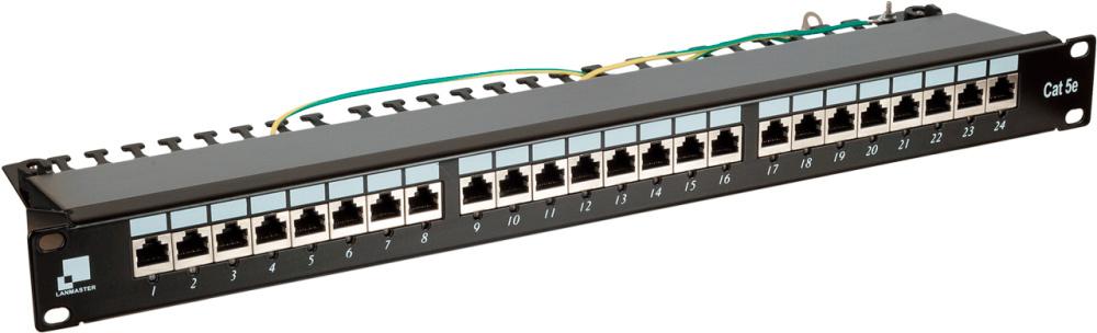 Патч-панель Lanmaster LAN-PPI24S5E 19" 1U 24xRJ45 кат.5e STP