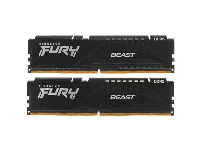 Модуль памяти Kingston 64GB Kingston DDR5 5200 DIMM FURY Beast Black XMP Gaming Memory KF552C40BBK2-64 Non-ECC, CL40, 1.25V, (Kit of 2) 2RX8 40-40-40 288-pin 16Gbit, RTL