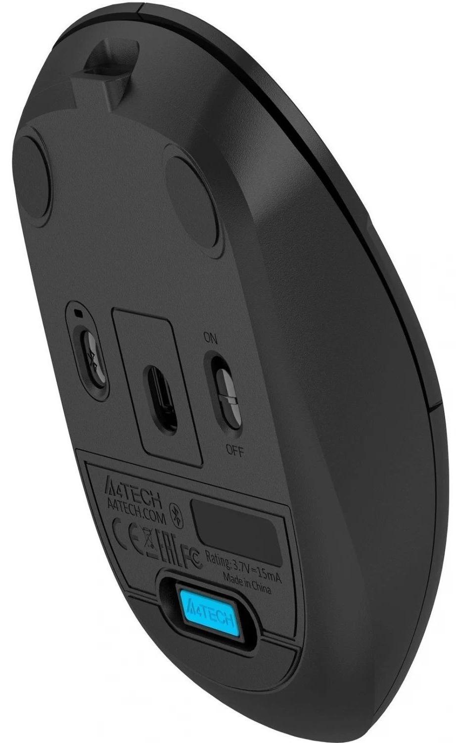 Мышь A4Tech Fstyler FG16CS Air2 черный оптическая 2000dpi silent беспров. USB для ноутбука 3but (FG16CS AIR2 BLACK)