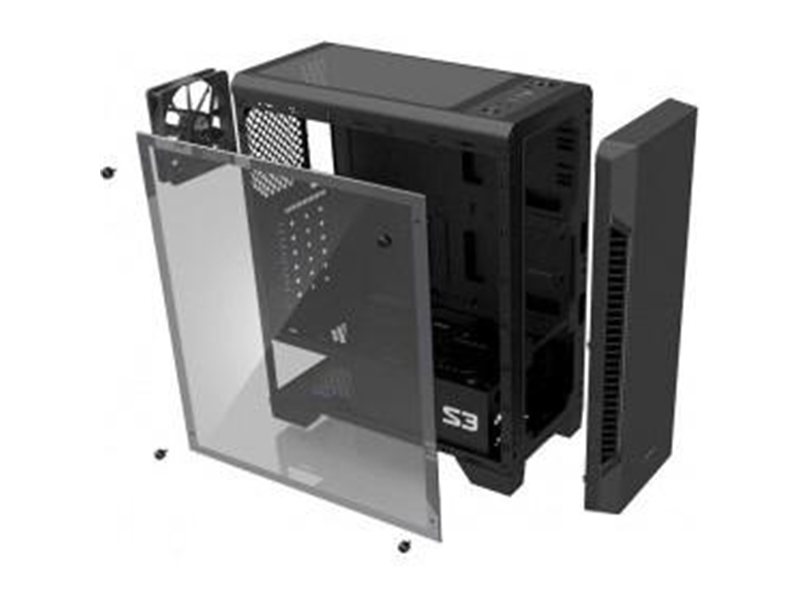 Zalman S3 черный без БП ATX 2xUSB2.0 1xUSB3.0 audio bott PSU