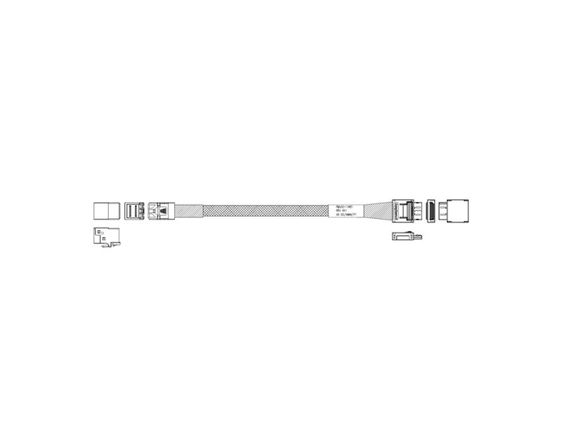 Кабель Amphenol RML42-1483 Cable OcuLink SFF8611 4i  -TO-  SFF8643  , 85 Ohm, PCIe Gen4,  L:57cm