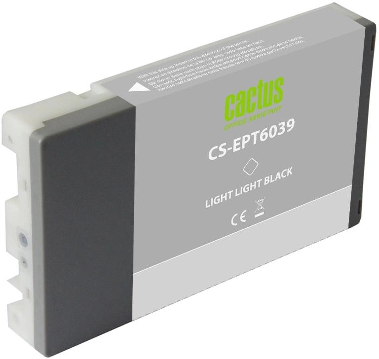 Картридж струйный Cactus CS-EPT6039 T6039 св.сер.пигм. (220мл) для Epson Stylus PRO 7880/9880 с чипом