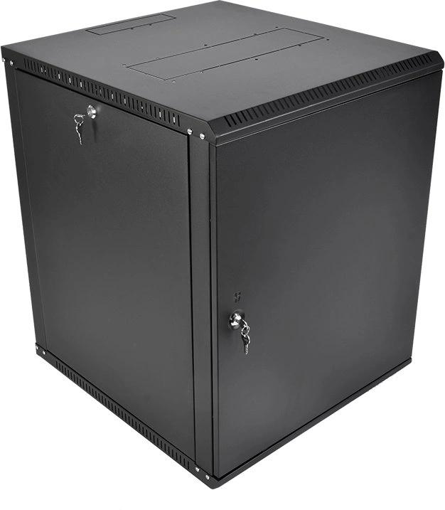 Шкаф коммутационный ЦМО ШРН-Эконом (ШРН-Э-15.350.1-9005) настенный 15U 600x350мм пер.дв.металл 85кг черный 300мм 18.09кг 180град. 742мм IP20 металл