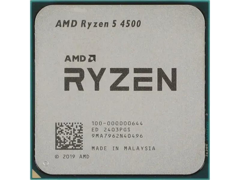 Центральный Процессор AMD RYZEN 5 4500 OEM (Renoir, 7nm, C6/T12, Base 3,60GHz, Turbo 4,10GHz, Without Graphics, L3 8Mb, TDP 65W, SAM4)