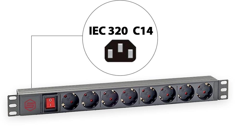 Блок распределения питания Sysmatrix PD 0802.000 гор.размещ. 8xSchuko базовые 16A C14