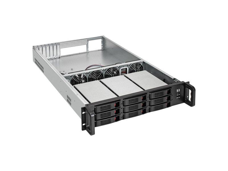 Корпус Exegate Pro 2U650-HS09 RM 19", высота 2U, глубина 650, без БП, 9xHotSwap, 2*USB