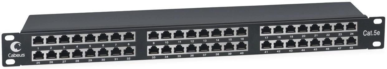 Патч-панель Cabeus PLHD-48-CAT.5E-SH-DUAL IDC-1U 19" 1U 48xRJ45 кат.5E FTP