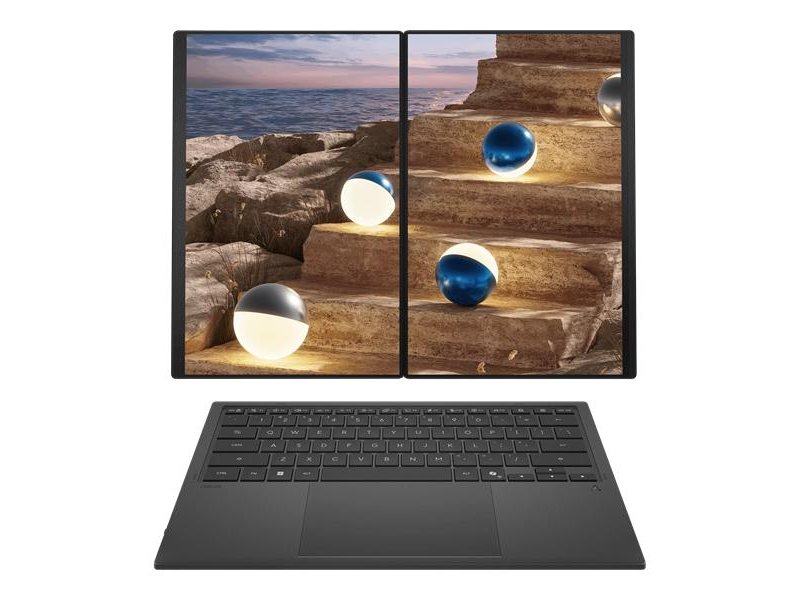 Ноутбук ASUS Zenbook Duo UX8407AA-SN197X Intel Core Ultra X9 388H/LPDDR5X 32GB 2TB/Intel Arc Graphics /14" 3K (2880 x 1800) OLED 16:10 TOUCH,WiFi 7+BT 5.4/ WIN11 PRO/1.65 kg/Moher Gray/Stylus+Sleeve