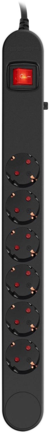 Сетевой фильтр Ippon NF-EU-3-10 3м (6 розеток) черный (коробка)