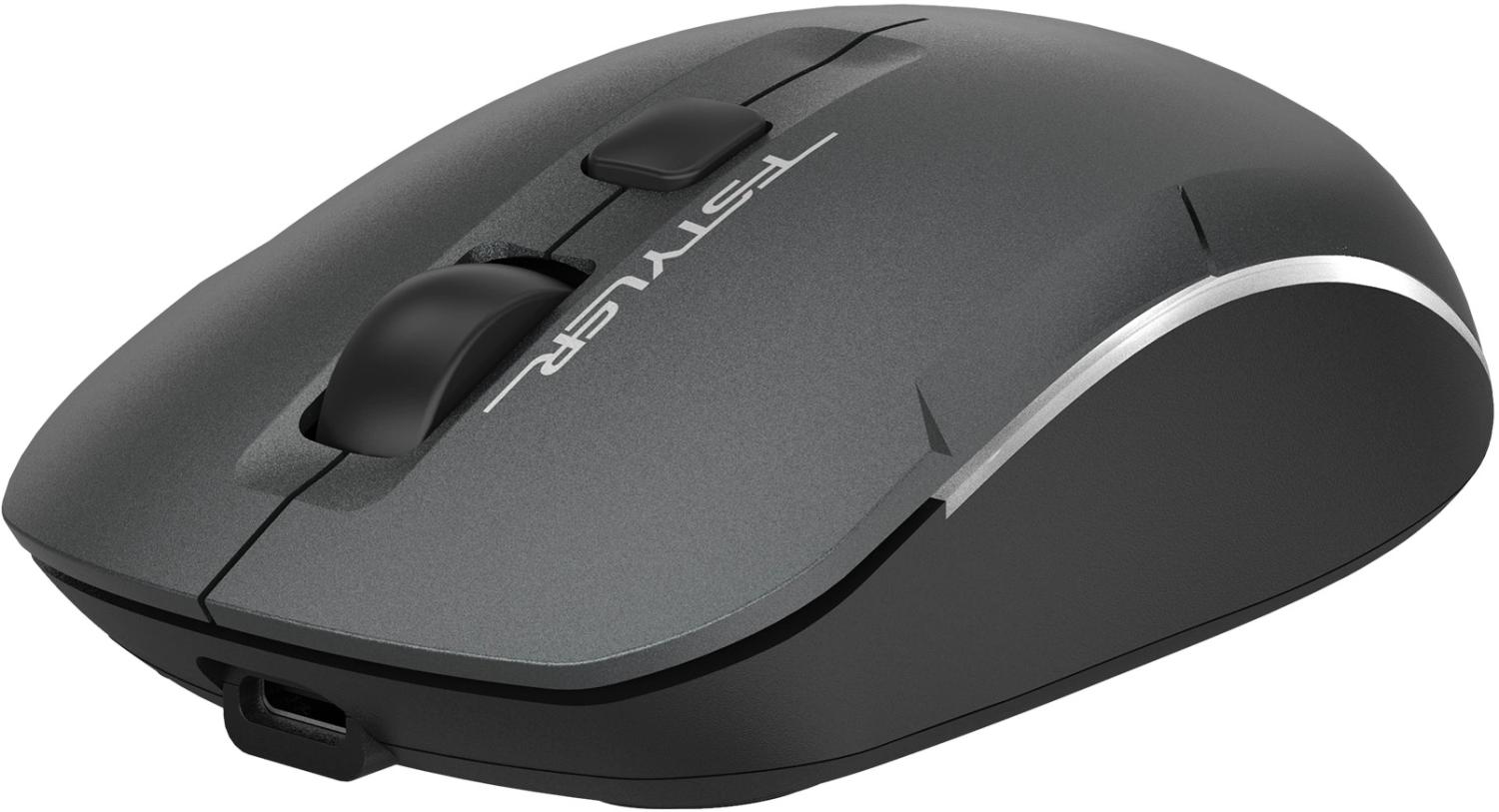 Мышь A4Tech Fstyler FB26CS Air2 серый/черный оптическая 2000dpi silent беспров. BT/Radio USB для ноутбука 4but (FB26CS AIR2 SMOKY GREY)