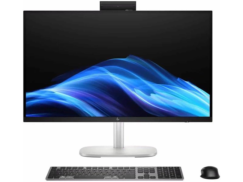 Моноблок HP EliteStudio 8 G1i 27" QHD Core Ultra 7 265 (2.4) 32Gb SSD1Tb RTX5050 8000Mb без ОС GbitEth WiFi BT клавиатура мышь Cam серебристый 2560x1440