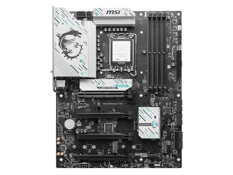 Материнская плата MSI B860 GAMING PLUS WIFI Soc-1851 Intel B860 4xDDR5 ATX AC`97 8ch(7.1) 5Gigabit RAID+HDMI+DP