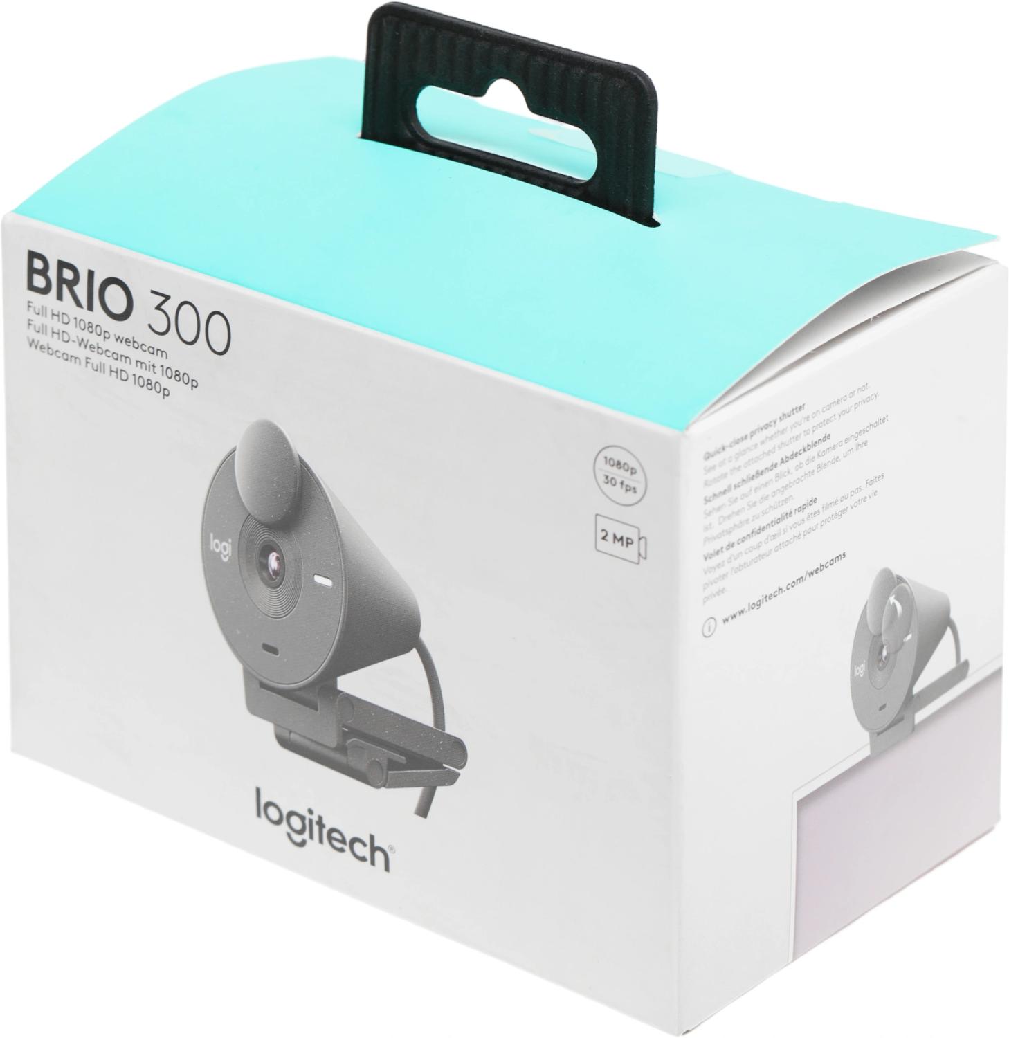 Камера Web Logitech HD Webcam Brio 300 черный 2Mpix (1920x1080) USB Type-C с микрофоном (960-001438)