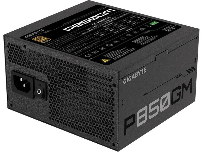 Блок питания Gigabyte ATX 850W GP-P850GM 80+ gold (20+4pin) APFC 120mm fan 8xSATA Cab Manag RTL